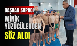 Başkan Sopacı Minik Yüzücülerden Söz Aldı