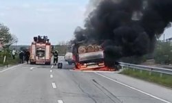 Seyir Halindeki Kamyon Alev Aldı! O Anlar Korkuttu