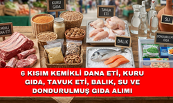 6 KISIM KEMİKLİ DANA ETİ, KURU GIDA, TAVUK ETİ, BALIK, SU VE DONDURULMUŞ GIDA ALIMI