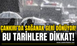 Çankırı’da Sağanak Geri Dönüyor! Bu Tarihlere Dikkat!