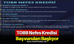TOBB Nefes Kredisi Başvuruları Başlıyor
