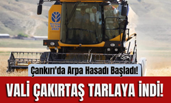 Çankırı'da Arpa Hasadı Başladı! Vali Çakırtaş Tarlaya İndi