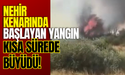 Nehir Kenarında Başlayan Yangın Kısa Sürede Büyüdü!