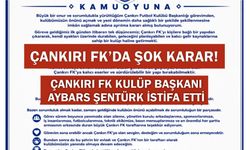 Çankırı FK'da şok karar! Kulüp Başkanı Aybars Şentürk istifa etti.