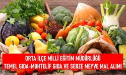 ORTA İLÇE MİLLİ EĞİTİM MÜDÜRLÜĞÜ 113 KALEM (TEMEL GIDA-MUHTELİF GIDA VE SEBZE MEYVE) MAL ALIMI