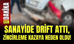 Sanayide Drift Attı, Zincirleme Kazaya Neden Oldu!