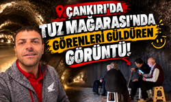 Çankırı Tuz Mağarası’nda Görenleri Gülümseten Görüntü!