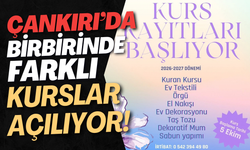 Çankırı’da Birbirinden Farklı Kurslar Açılıyor!