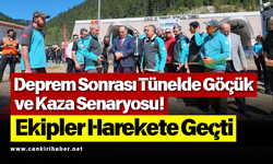 Deprem Sonrası Tünelde Göçük ve Kaza Senaryosu! Ekipler Harekete Geçti