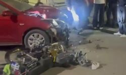 Motosiklet Sürücüsünün Havaya Savrulduğu Kaza Kamerada