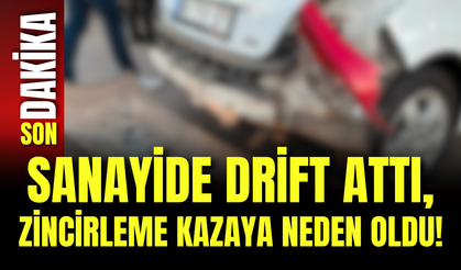 Sanayide Drift Attı, Zincirleme Kazaya Neden Oldu!