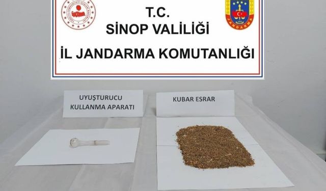 Sinop'ta narkotik operasyon, 83 gram esrar ele geçirildi, şüpheli hakkında işlem başlatıldı