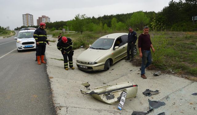 Kastamonu'da alkollü sürücü, 'V' kanalında kaza yaptı