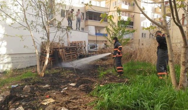 Çankırı'da boş arazide yangın çıktı