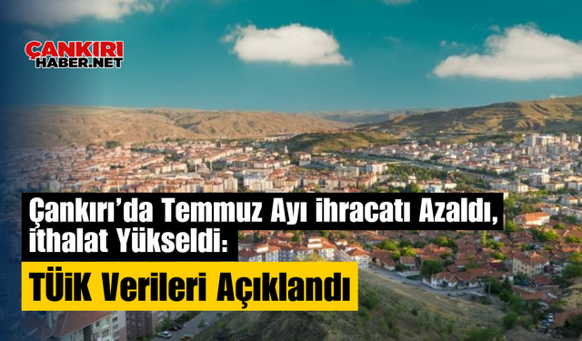 Çankırı’da Temmuz Ayı İhracatı Azaldı, İthalat Yükseldi: TÜİK Verileri Açıklandı