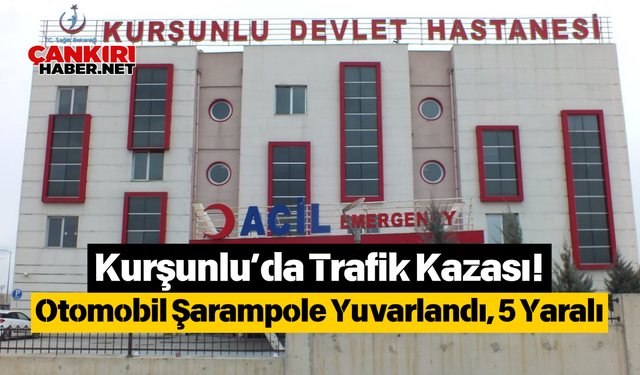 Kurşunlu’da Trafik Kazası! Otomobil Şarampole Yuvarlandı, 5 Yaralı