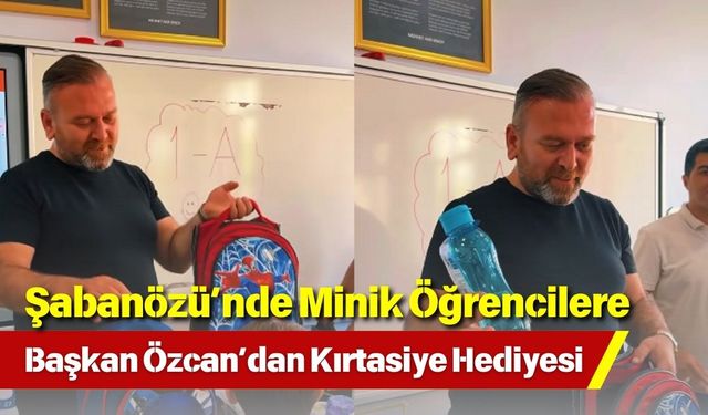 Şabanözü’nde Minik Öğrencilere Başkan Özcan’dan Kırtasiye Hediyesi