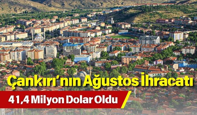 Çankırı’nın Ağustos İhracatı 41,4 Milyon Dolar Oldu