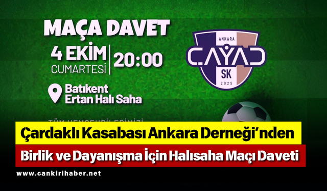 ÇAYAD’dan Birlik ve Dayanışma İçin Halısaha Maçı Daveti