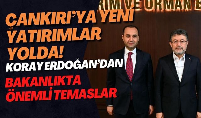 Çankırı’ya Yeni Yatırımlar Yolda!   Koray Erdoğan’dan Bakanlıkta Önemli Temaslar
