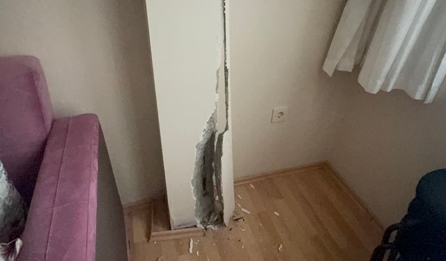 "Yine mi bina çöküyor?" Darıca’da kolonlarda çatlak paniği