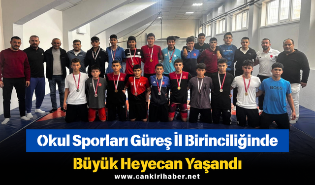 Okul Sporları Güreş İl Birinciliğinde Büyük Heyecan Yaşandı