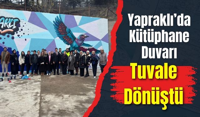 Yapraklı’da Kütüphane Duvarı Tuvale Dönüştü