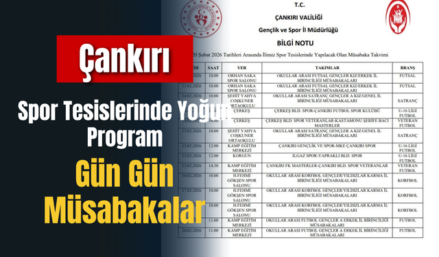 Çankırı Spor Tesislerinde Yoğun Program: Gün Gün Müsabakalar