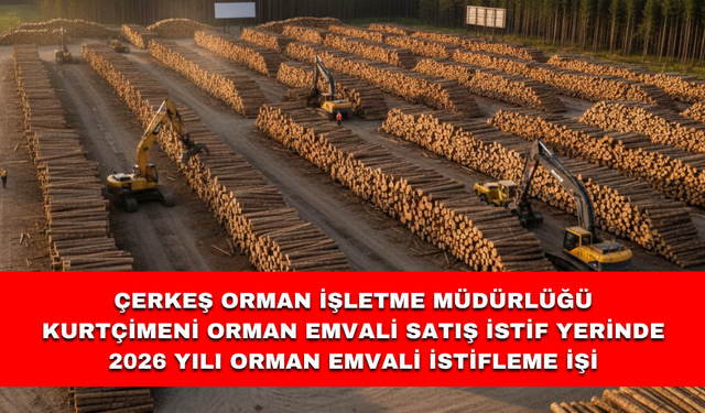 ÇERKEŞ ORMAN İŞLETME MÜDÜRLÜĞÜ KURTÇİMENİ ORMAN EMVALİ SATIŞ İSTİF YERİNDE 2026 YILI ORMAN EMVALİ İSTİFLEME İŞİ