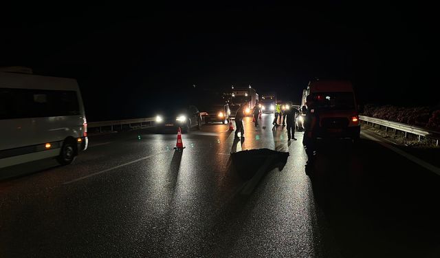 Otobanda Tırın Çarptığı Şahıs Hayatını Kaybetti!