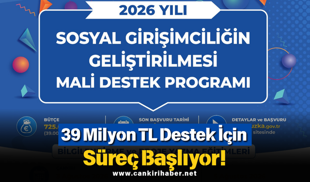 39 Milyon TL Destek İçin Süreç Başlıyor!