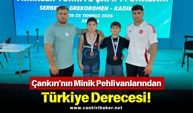 Çankırı'nın Minik Pehlivanlarından Türkiye Derecesi!