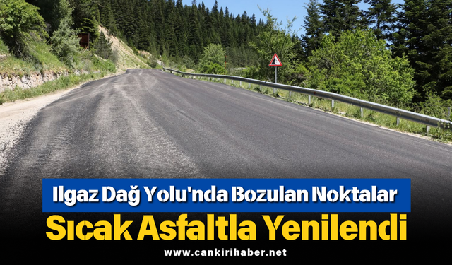 Ilgaz Dağ Yolu'nda Bozulan Noktalar Sıcak Asfaltla Yenilendi