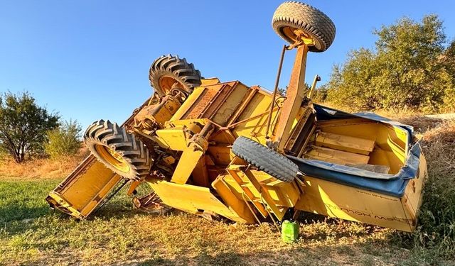 Biçerdöver Tarlaya Devrildi: Operatör Yaralandı!