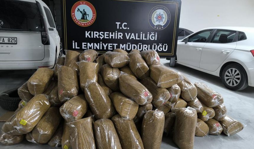 Kırşehir’de 1 milyon lira değerinde tütün ele geçirildi