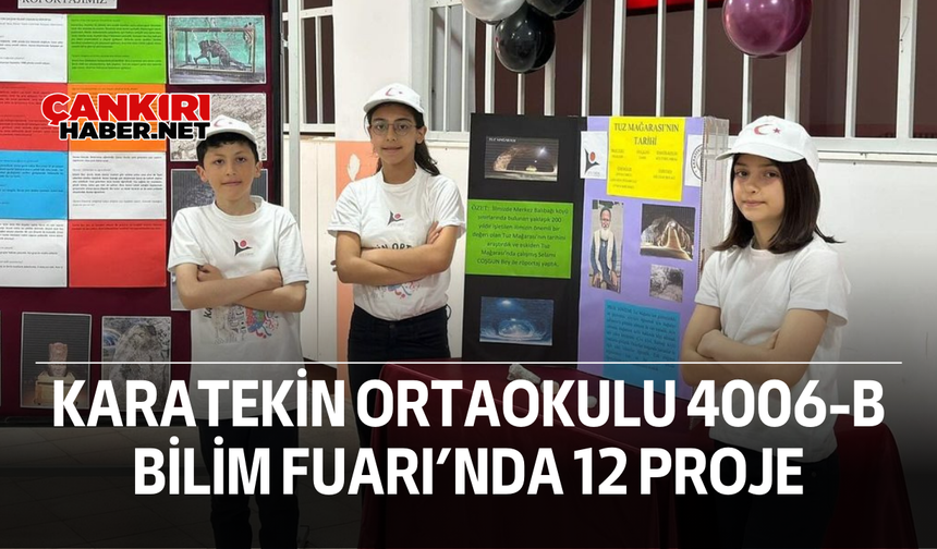 Karatekin Ortaokulu 4006-B Bilim Fuarı’nda 12 proje