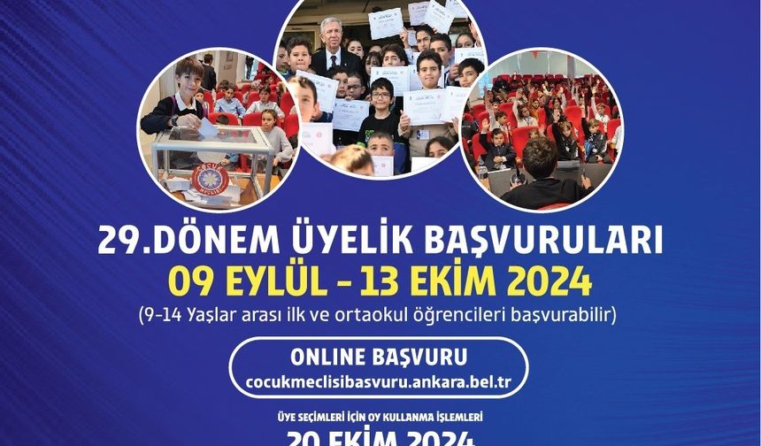 Ankara Büyükşehir Belediyesi Çocuk Meclisi yeni dönem başvuruları başlıyor