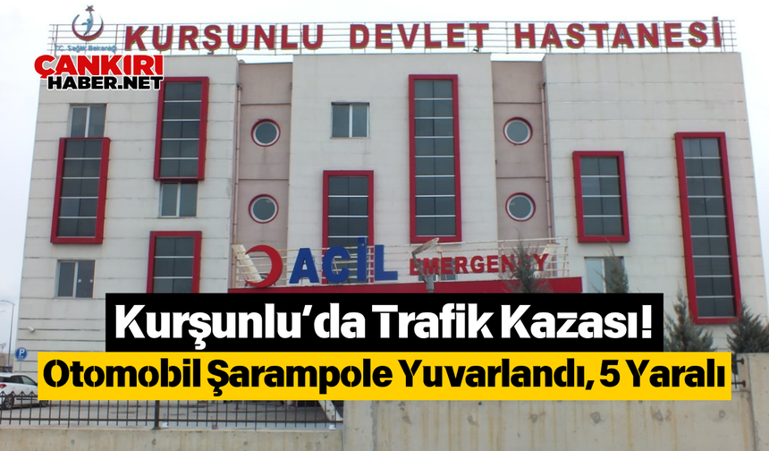 Kurşunlu’da Trafik Kazası! Otomobil Şarampole Yuvarlandı, 5 Yaralı