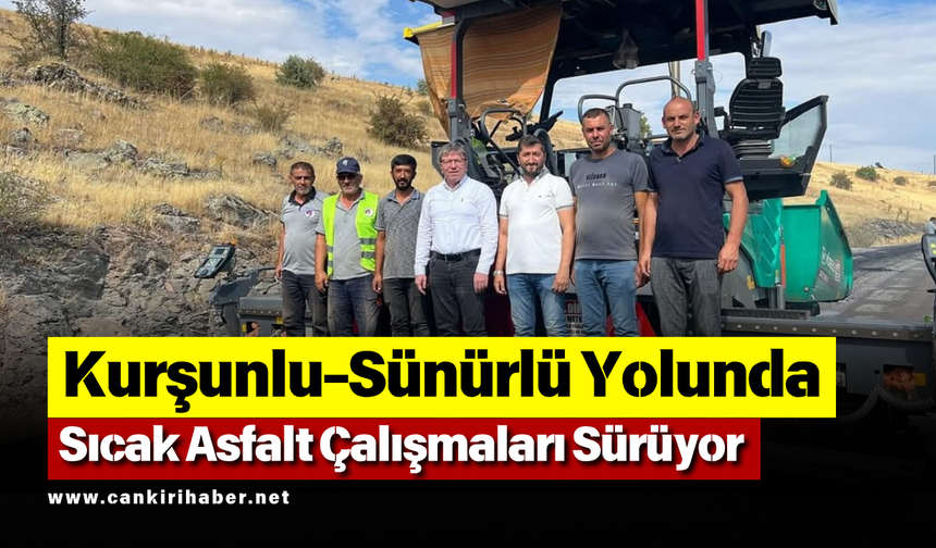 Kurşunlu-Sünürlü Yolunda Sıcak Asfalt Çalışmaları Sürüyor