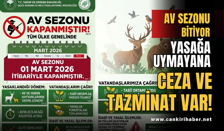 Yasağa Uymayana Ceza ve Tazminat Var! Av Sezonu Bitiyor