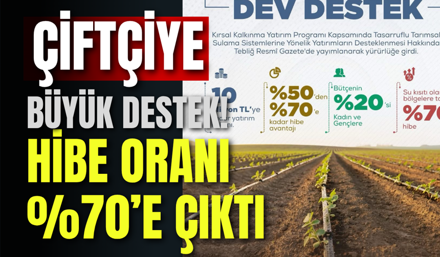 Çiftçiye Büyük Destek! Hibe Oranı %70’e Çıktı