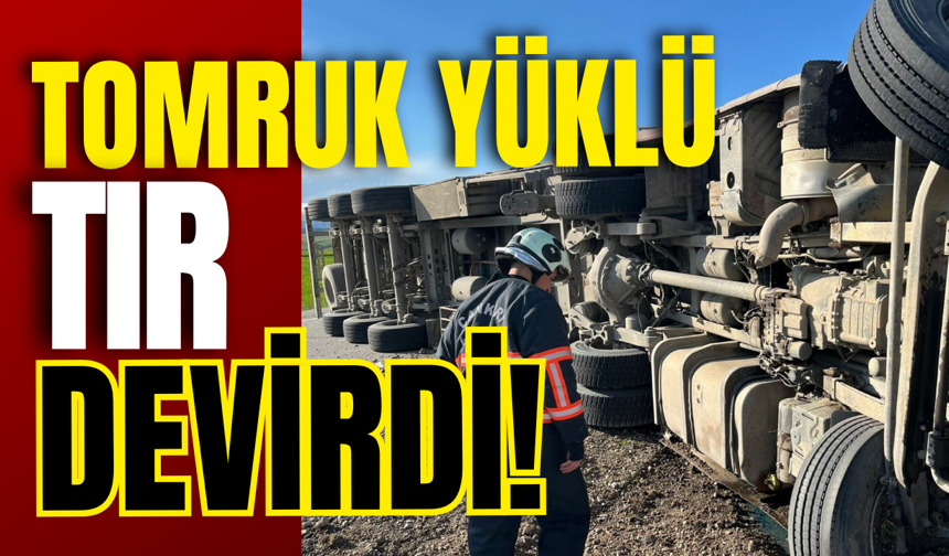 Tomruk Yüklü Tır Devirdi!