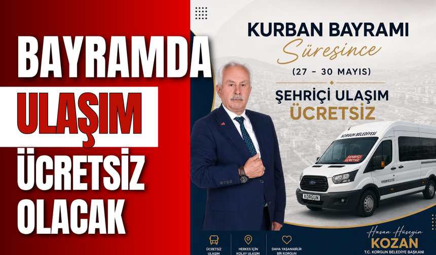 Bayramda Ulaşım Ücretsiz Olacak