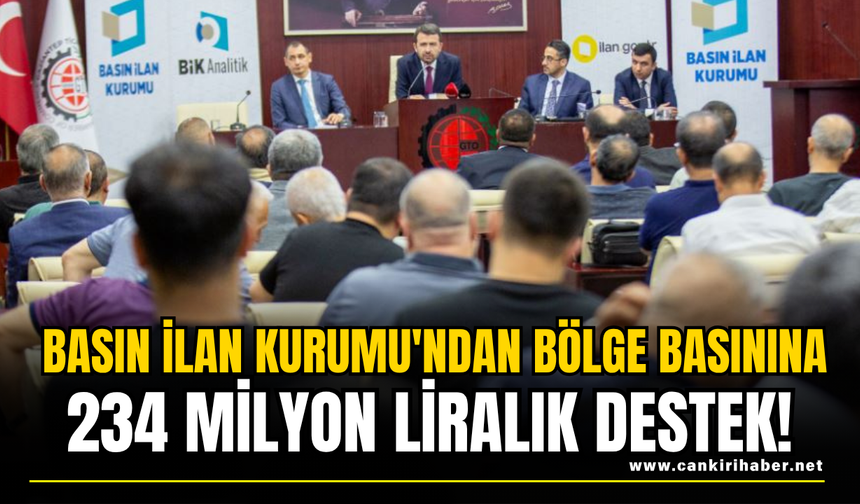 Basın İlan Kurumu'ndan Bölge Basınına 234 Milyon Liralık Destek!