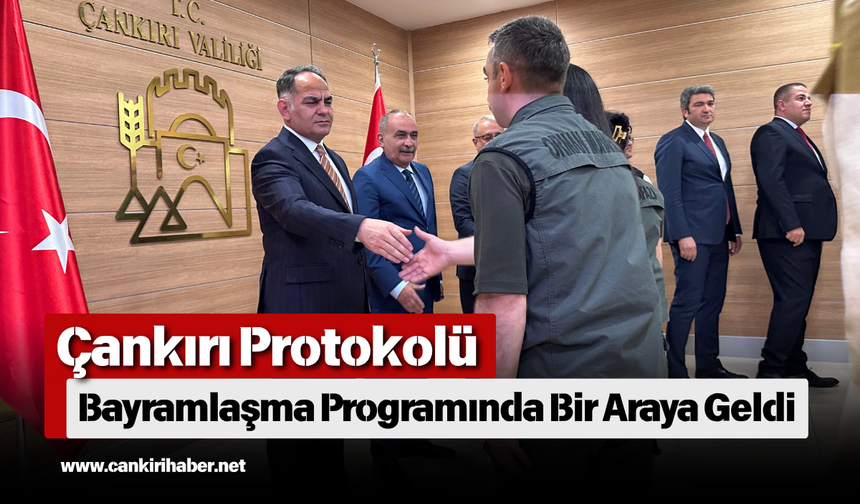 Çankırı Protokolü Bayramlaşma Programında Bir Araya Geldi