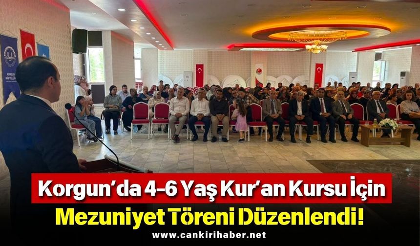 Korgun’da 4-6 Yaş Kur’an Kursu İçin Mezuniyet Töreni Düzenlendi!