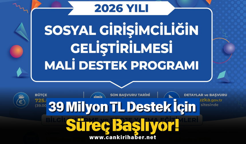 39 Milyon TL Destek İçin Süreç Başlıyor!