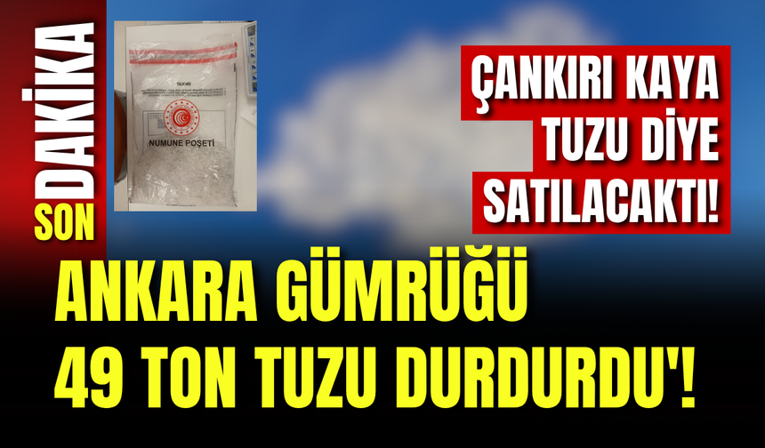 Çankırı Kaya Tuzu Diye Satılacaktı! Ankara Gümrüğü 49 Ton Tuzu Durdurdu!