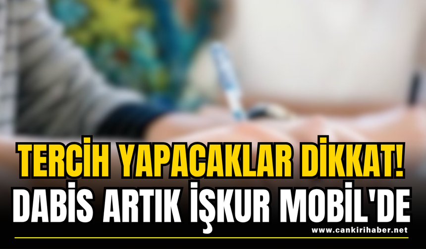 Tercih Yapacaklar Dikkat! DABİS Artık İŞKUR Mobil'de