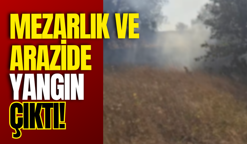 Mezarlık ve Arazide Yangın Çıktı!